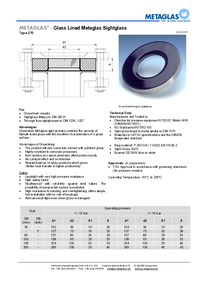 Thumbnail of document Data Sheet - Fused Sight Glass with Metaglas® for Reactors